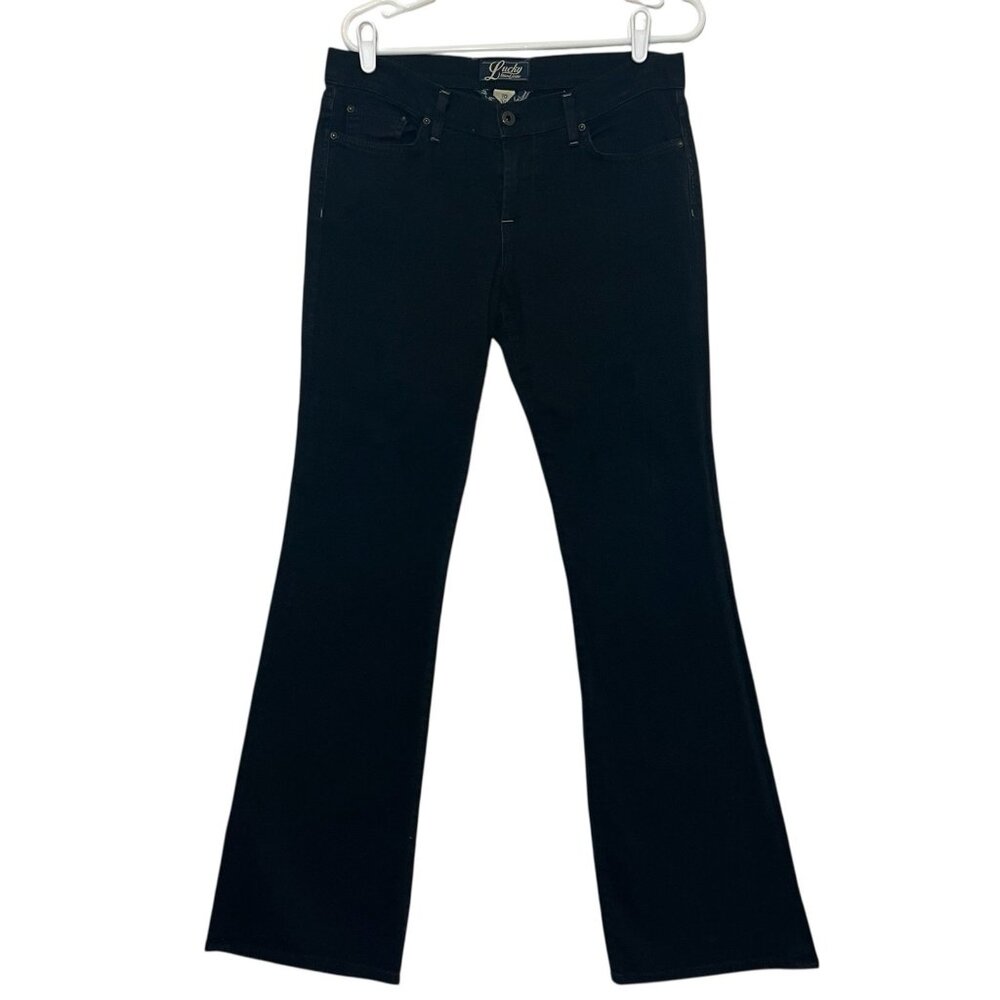 Lucky Brand Jeans Women’s 10/30 Black Sweet N Low Flare Denim Stretch Zipper